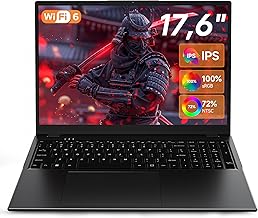 jumper Laptop 17,6 Zoll, N95 CPU, 16GB RAM 512GB SSD + 128GB eMMC, 100% sRGB FHD Display, QWERTY Leuchtende Tastatur, mit Deutscher Tastaturfolie, 7000mAh, WiFi-6, Notebook für Studenten