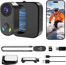 UYIKOO Mini Body Action Camera with Charging Case, FHD 2K, 64GB Thumb Size Small POV Camera with WiFi, 360min Runtime, Tiny Wearable Magnetic Camcorder for Work Vlogging Travel Pet Cycling