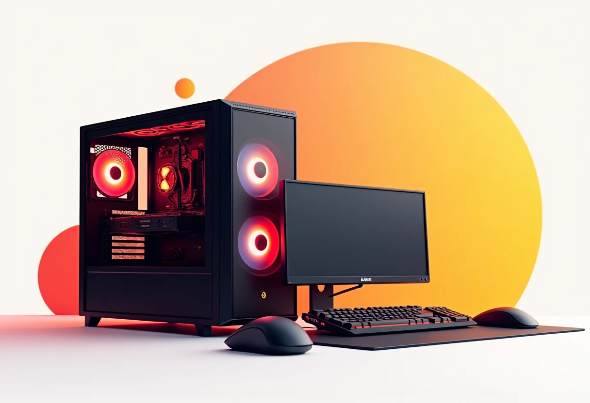 Gaming gear setup with RGB lighting
