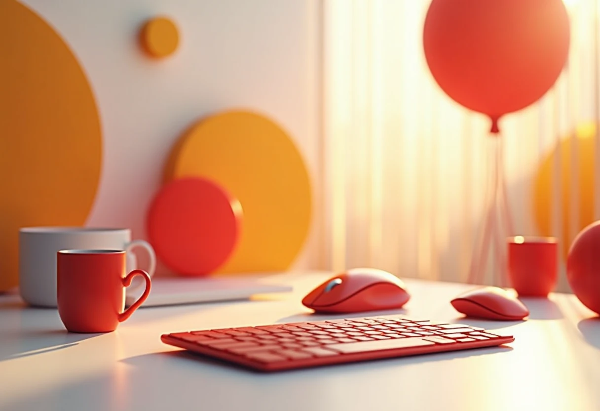 Premium workspace setup with ergonomic devices