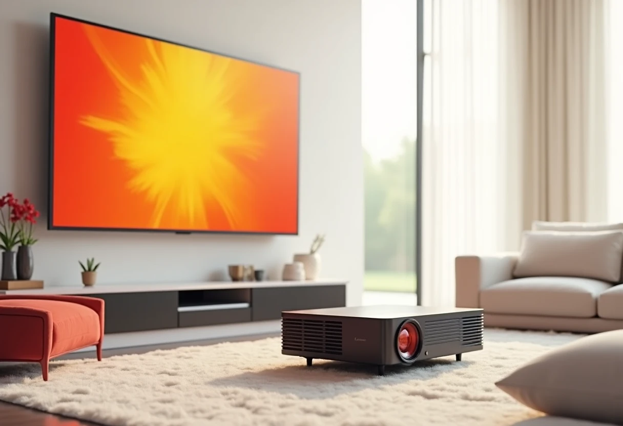 Premium home theater setup with projector