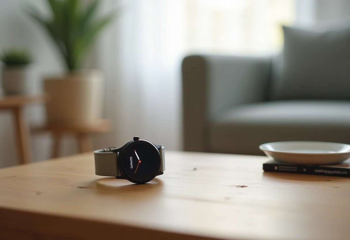 Stylish smartwatch on a table